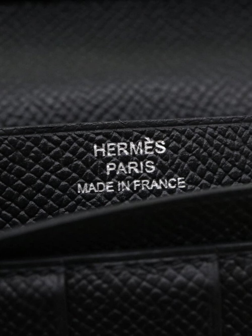 HERMES Bean souffl Long Wallet SilverMetal Black Auth 30947SM - Picture 9 of 16